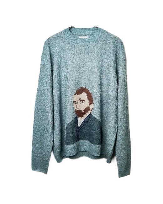Kota Gushiken Blue Van Gogh Intarsia-Knit Sweater