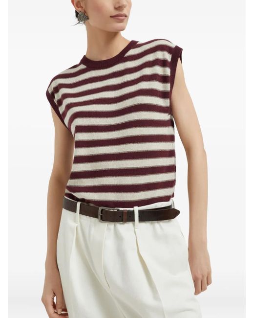 Brunello Cucinelli カシミア ニットトップ Red