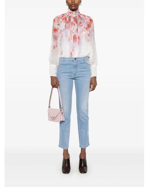 Ermanno Scervino Blue Logo-Patch Slim Jeans