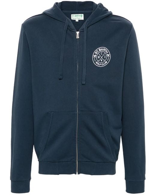 Mc2 Saint Barth Blue Danny Zip-Up Hoodie for men