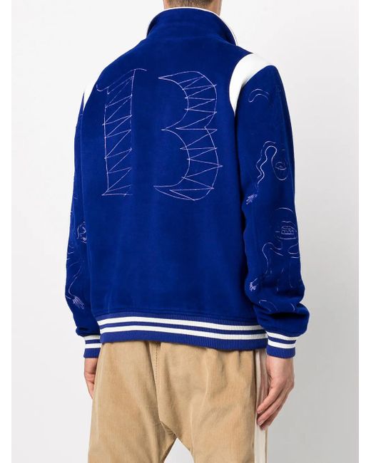 Haculla Blue Embroidered-Logo Shirt Jacket for men