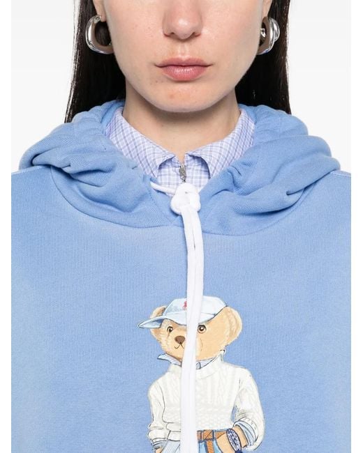 Polo Ralph Lauren Blue Polo Bear Fleece Hoodie