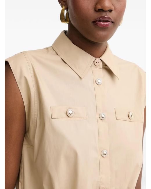 Twinset Natural Sleeveless Elasticated-Waist Shirt