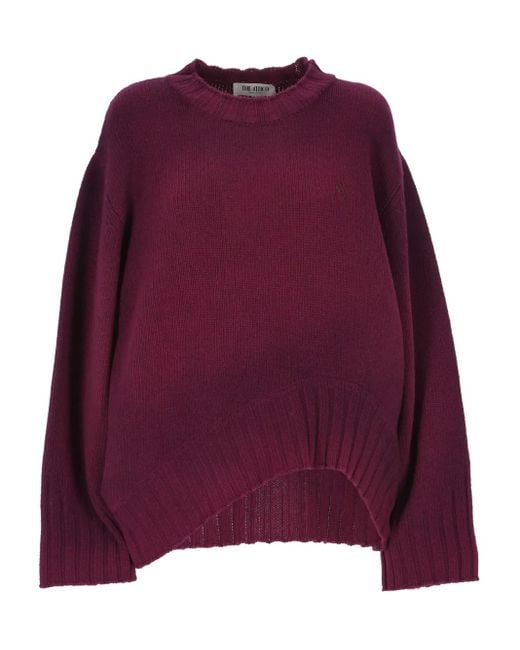 The Attico Purple Asymmetrischer Pullover