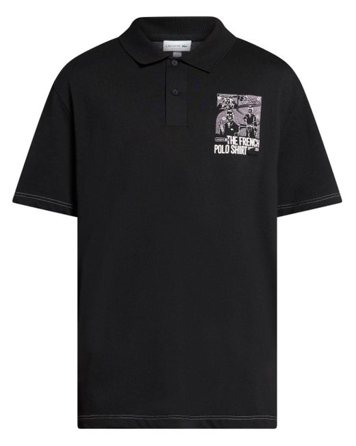 Lacoste Black Movement Graphic-print Polo Shirt for men