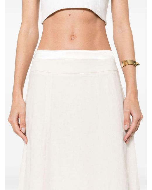 Peserico White Linen Maxi Skirt