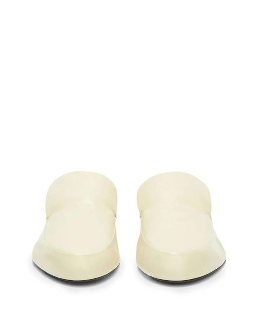Jil Sander Natural Slip-On Leather Loafers