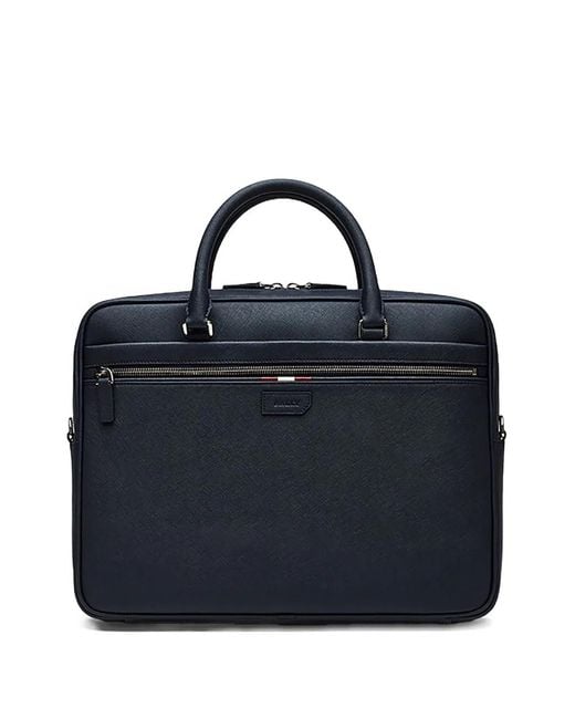 Bally Blue Ribbon-Detail Leather Briefcase for men