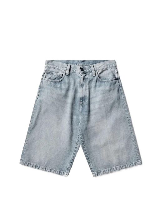 Carhartt Blue Heavy Bleached Shorts for men
