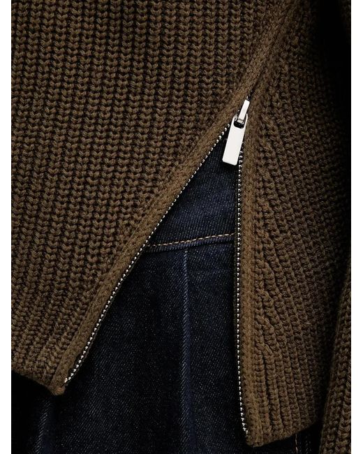 Ouí Brown Half-Zip Sweater