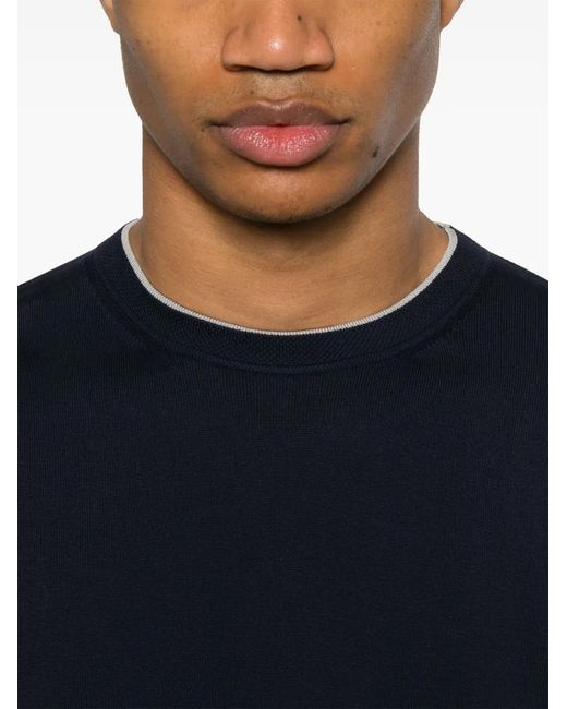 Canali Katoenen Top in het Blue voor heren