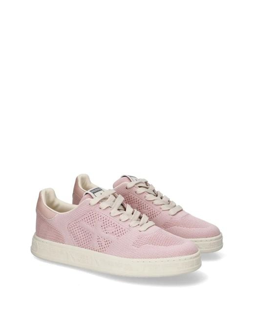 Premiata Pink Quinnd Logo-Patch Sneakers