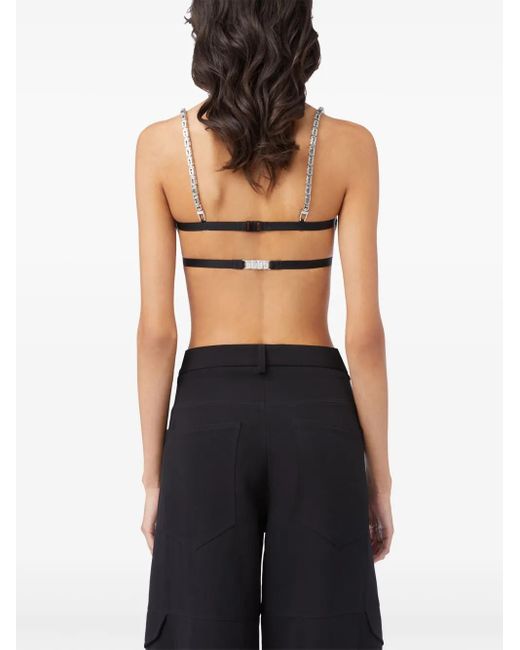 Gcds Black Logo-Chain Bra Top