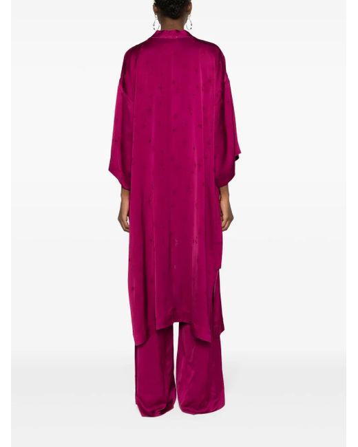 Manteau Satiné À Motif En Jacquard Forte Forte en coloris Red