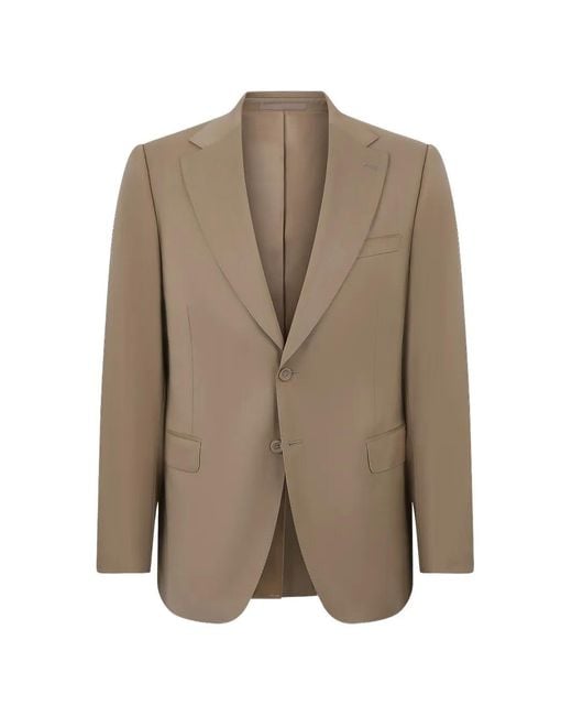Officine Generale Brown Blazer À Simple Boutonnage for men