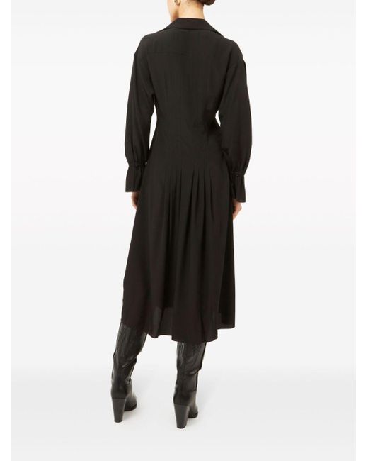 Equipment Pleated Silk Shirt Dress in Black Lyst
