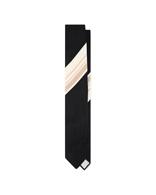 Lardini Black Cravate Rayée En Soie for men