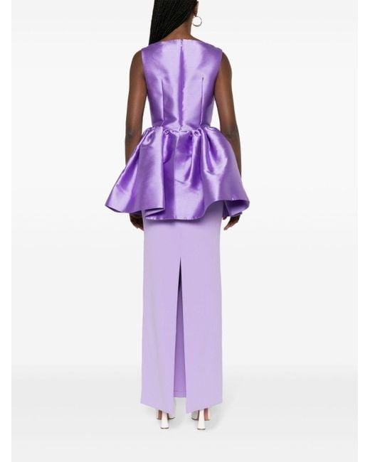 Vestido largo Alda con peplum Solace London de color Purple