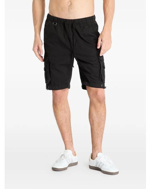 Urban Classics Black Drawstring Cargo Shorts for men