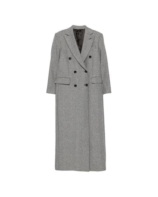 Eraldo Gray Herringbone Double-Breasted Coat