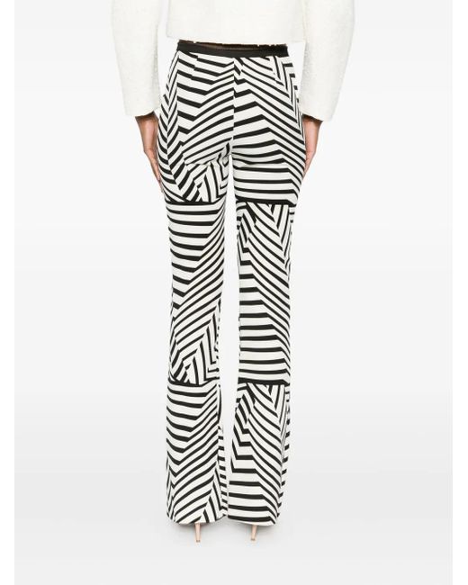 Gemy Maalouf White Stripe-Pattern Trousers