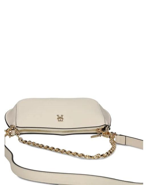 Tommy Hilfiger White Logo Chain Shoulder Bag