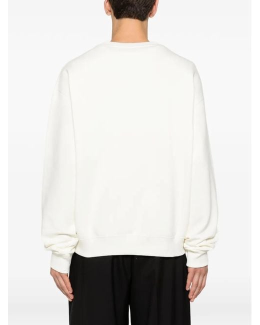 Jil Sander White Logo-Print Sweater for men