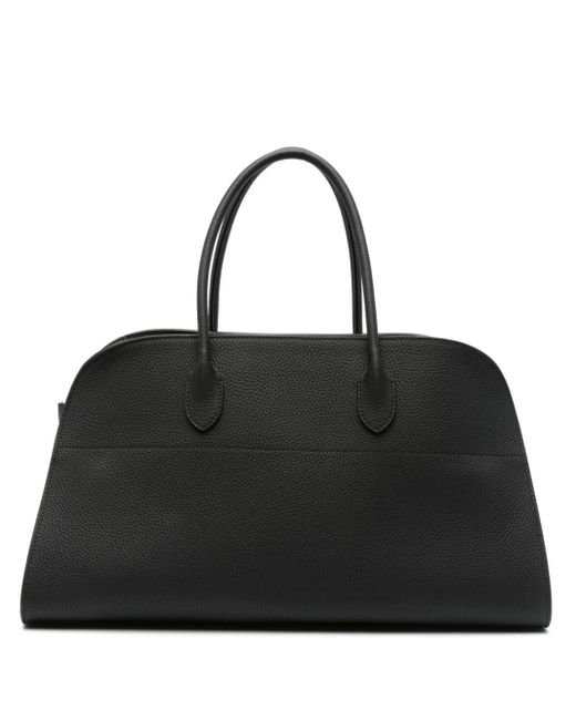 The Row Black Ew Margaux Leather Tote Bag