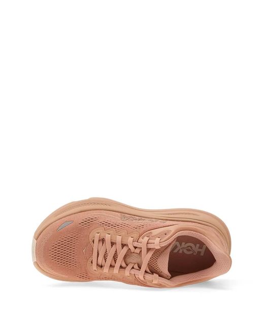 Hoka One One Pink Bondi 9 Cushioned Road Running Shoe