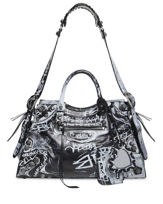 Balenciaga Leather Neo Cagole City Handbag in Black | Lyst