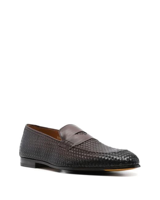 Doucal's Gray Leather Loafers for men