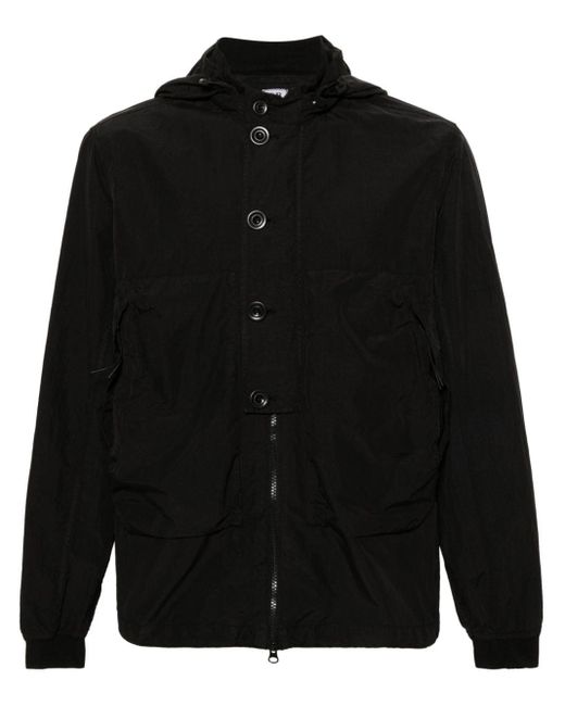 C P Company Black Goggles-detail Hooded Jacket for men