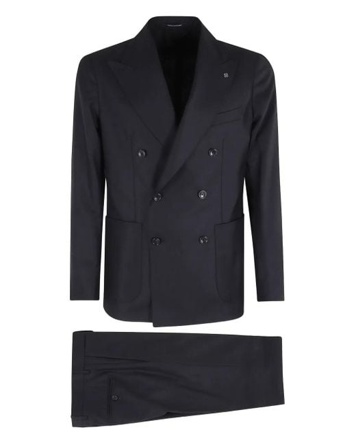 Tagliatore Blue Double-Breasted Two-Piece Suit for men