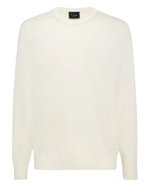 Billionaire White Crew-Neck Sweater for men