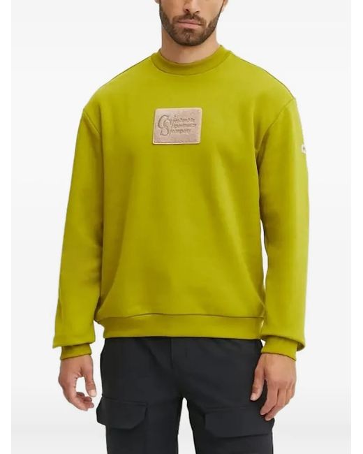 Columbia Green Logo-patch Crew-neck Sweatshirt