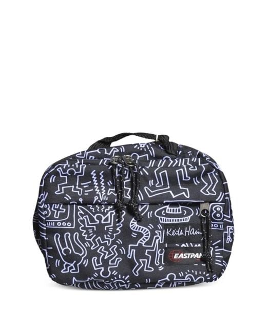 Eastpak Blue Keith Haring-Print Clutch Bag