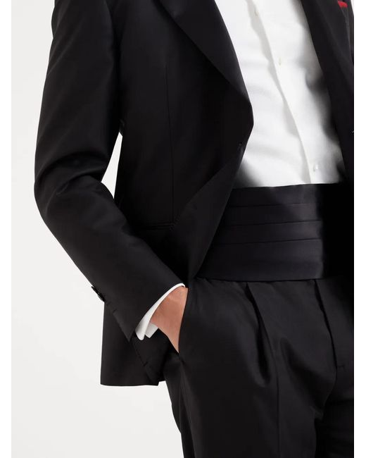 Brunello Cucinelli Black Satin Cummerbund for men