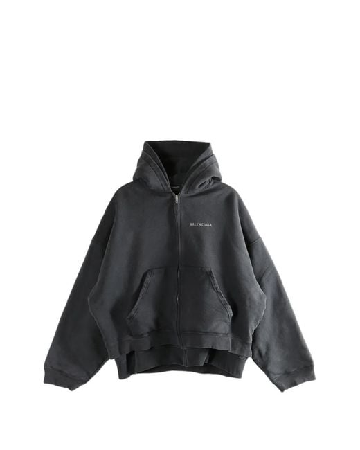 Balenciaga Black Zip-Fastening Hoodie for men