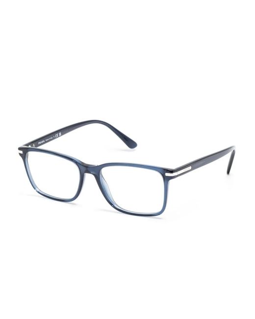 Prada Brown Translucent Rectangle-Frame Glasses for men