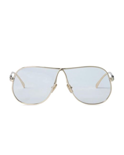 Miu Miu Blue Ombre Logo-Motif Pilot Sunglasses