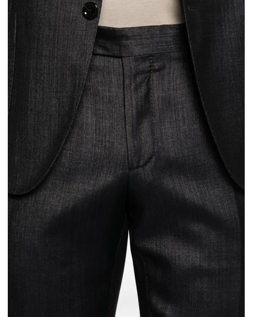 Lardini Black Flower-Pin Suit for men