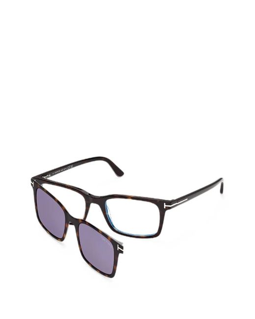 Tom Ford Brown Tortoiseshell-Effect Rectangle-Frame Glasses
