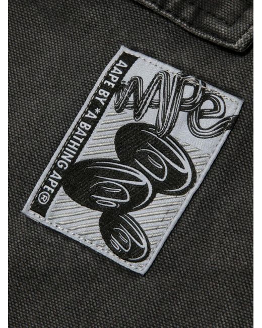 Aape By A Bathing Ape Gray Cargo Patch Trousers for men
