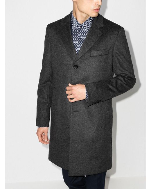 BOSS by Hugo Boss Cashmere Singlebreasted Tailored Overcoat in Grey