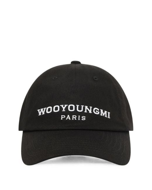 Wooyoungmi Black Embroidered-Logo Ball Cap for men