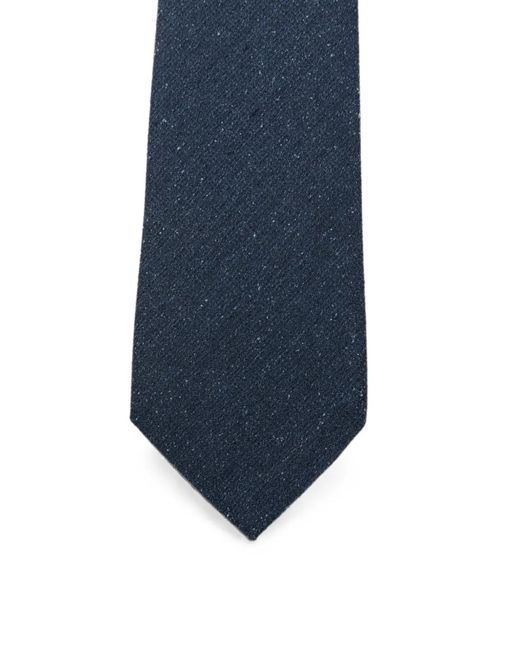 Canali Blue Micro-Pattern Silk Tie for men