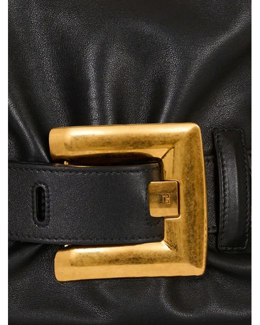 Balmain Black "Anthem" Medium Calfskin Shoulder Bag