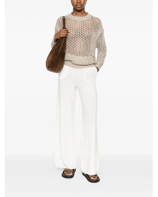 Panicale White Open-Knit Sweater