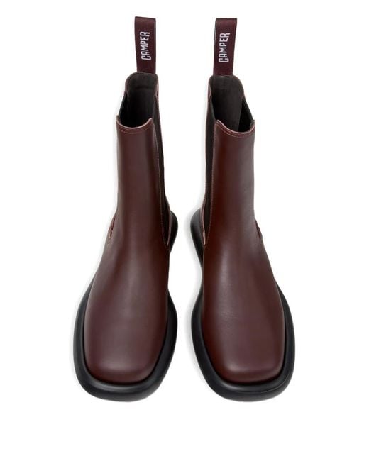 Camper Brown Onda Elastic-Panelled Platform Boots