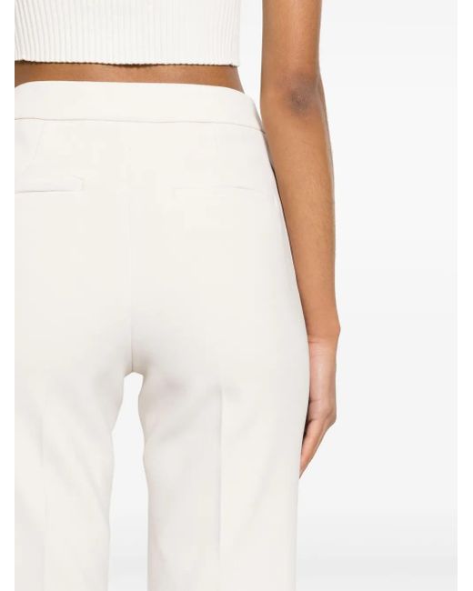 Peserico White Slim-Fit Cropped Trousers